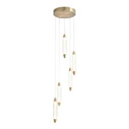 Rackhams Nina 5-Light LED Cascade Antique Brass Pendant - thumbnail 1