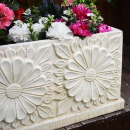 Rackhams Large Daisy design Stone Planter Trough - thumbnail 2