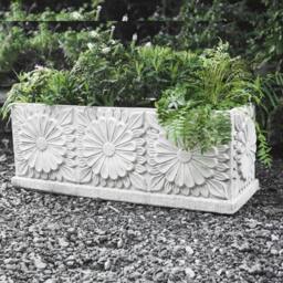 Rackhams Large Daisy design Stone Planter Trough - thumbnail 3
