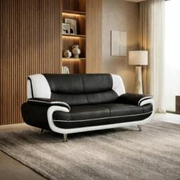 Rackhams Palermo Living Room Furniture Range - Black/Red - 3 Seater - thumbnail 4
