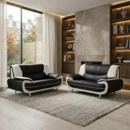 Rackhams Palermo Living Room Furniture Range - Black/Red - 3 Seater - thumbnail 5