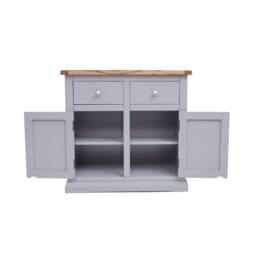 Rackhams Rocca Grey 2 Drawer 2 Door Sideboard Brass Knob - Grey - thumbnail 6