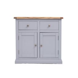 Rackhams Rocca Grey 2 Drawer 2 Door Sideboard Brass Knob - Grey - thumbnail 3