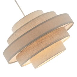 Rackhams Five Tier Pendant Lighting Shade with Natural Oatmeal and Beige Linen - thumbnail 5