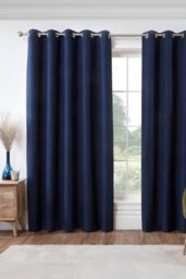 "Rackhams Rivington Heavyweight Eyelet Curtains - Grey - 90 x 72""" - thumbnail 4