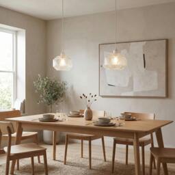 Rackhams Designer Multi-Faceted Hexagonal Drum Clear Glass Pendant Light Shade - thumbnail 6
