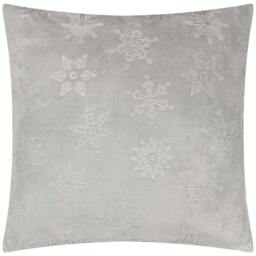 Rackhams Faux Fur Snowflake Cushion Cover - Grey - 50cm x 50cm - Grey - 100% Polyester