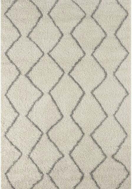 Rackhams Moroccan Ivory Grey Shaggy Rug - 800 - 140X200 cm - image 1
