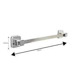 Rackhams Pushloc 540mm Stainless Steel Suction Wall Mounted Towel Rail - thumbnail 5