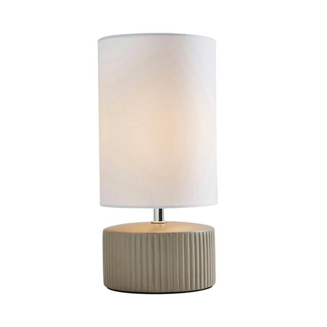 Rackhams Linden Taupe Ribbed Ceramic Table Lamp - image 1