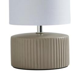 Rackhams Linden Taupe Ribbed Ceramic Table Lamp - thumbnail 5