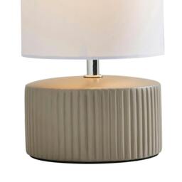 Rackhams Linden Taupe Ribbed Ceramic Table Lamp - thumbnail 4