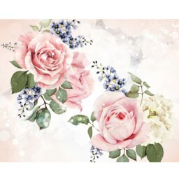 Rackhams Roses & Sparkles Wall Mural - Rose Pink - Rose Pink - Medium - W300cm x H240cm - thumbnail 2