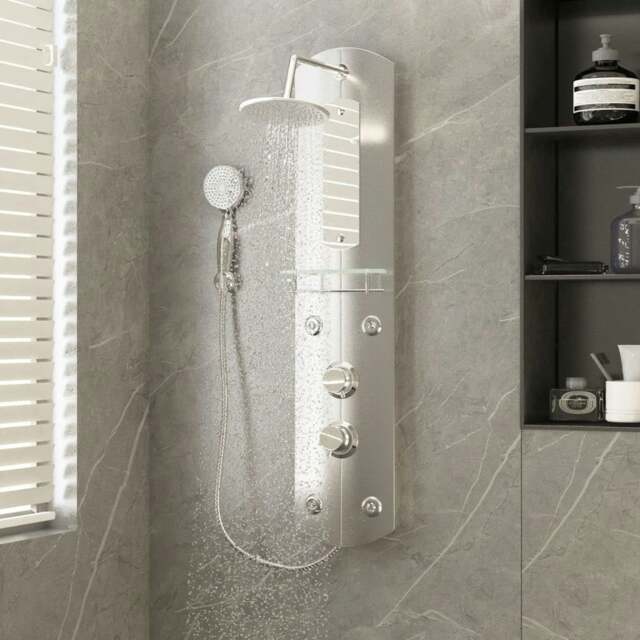 Rackhams Shower Panel Unit 25x43x110 cm Silver
