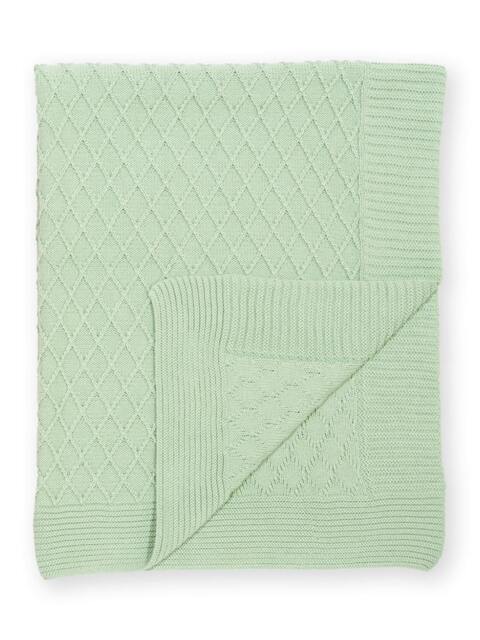 Rackhams Baby Organic Diamond Blanket Soft Sage - One Size - Green - image 1