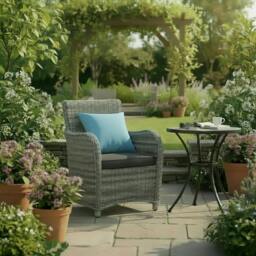 "Rackhams Scatter Cushions Polyester 45cm x 45cm (18""x18"") – Outdoor Garden Sofa Cushions - UK Made - Black" - thumbnail 6