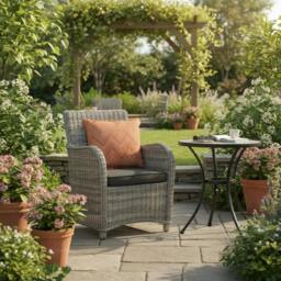 "Rackhams Scatter Cushions Polyester 45cm x 45cm (18""x18"") – Outdoor Garden Sofa Cushions - UK Made - Black" - thumbnail 2