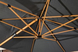 Rackhams Hawaii Deluxe 300cm x 300cm Teak Effect Pole Square Cantilever Parasol with 90kg Moveable Granite Base - thumbnail 2