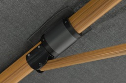 Rackhams Hawaii Deluxe 300cm x 300cm Teak Effect Pole Square Cantilever Parasol with 90kg Moveable Granite Base - thumbnail 4