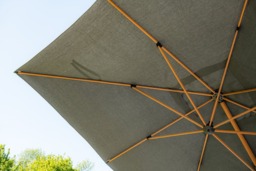 Rackhams Hawaii Deluxe 300cm x 300cm Teak Effect Pole Square Cantilever Parasol with 90kg Moveable Granite Base - thumbnail 3