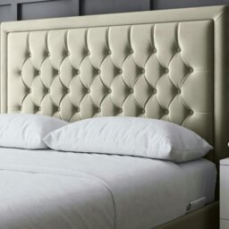 Rackhams Allegra Divan Bed with Upholstered Headboard - Beige - Double / 4ft6 - thumbnail 3