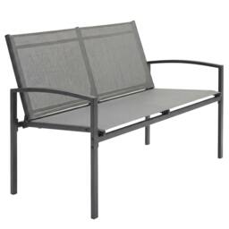 Rackhams 2 Seater Metal Garden Bench, Park Patio Seat, Grey - Garden Bench - 1 - Metal, Texteline - thumbnail 2