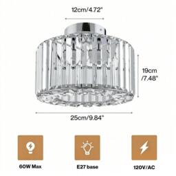 Rackhams Crystal Ceiling Light Modern Chandelier Bedroom Hallway Pendant Lamp E27 - thumbnail 5