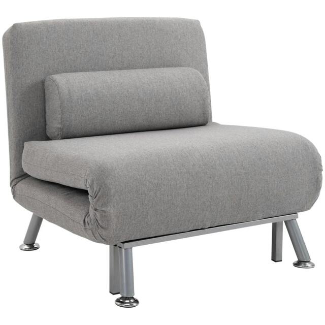 Rackhams Adjustable Back Futon Sofa Chair - Grey - image 1