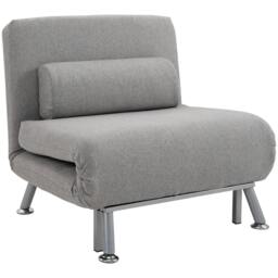 Rackhams Adjustable Back Futon Sofa Chair - Grey - thumbnail 1