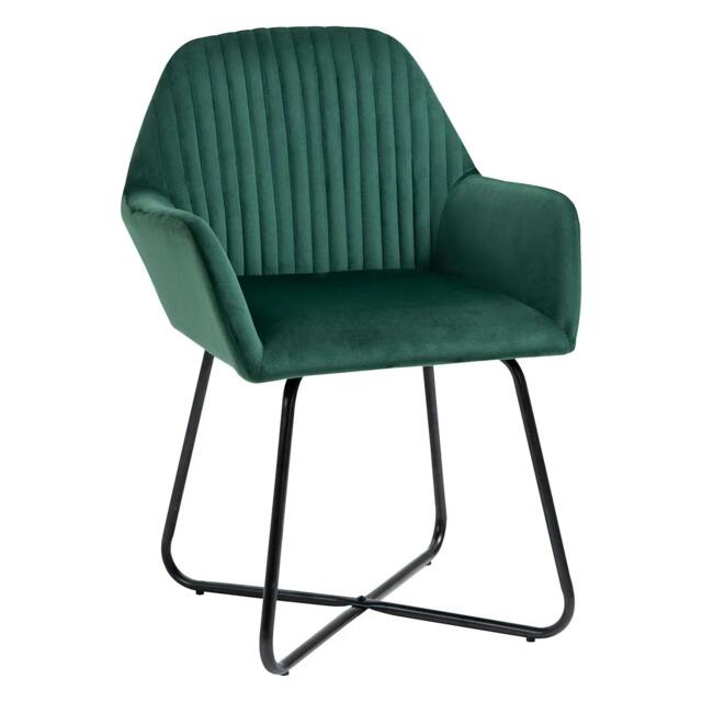Rackhams Modern Arm Chair Upholstered Accent Chair with Metal Base for Living Room Green - image 1