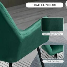 Rackhams Modern Arm Chair Upholstered Accent Chair with Metal Base for Living Room Green - thumbnail 5
