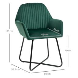 Rackhams Modern Arm Chair Upholstered Accent Chair with Metal Base for Living Room Green - thumbnail 3