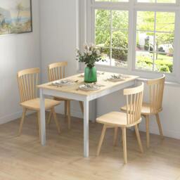 Rackhams Dining Table Farmhouse Kitchen Table w/ Wood Frame for Dining Room