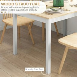 Rackhams Dining Table Farmhouse Kitchen Table w/ Wood Frame for Dining Room - thumbnail 6