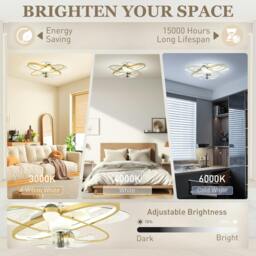 Rackhams Ceiling Fan with Light and Remote & App Control LED Ceiling Fan Light - Sliver - thumbnail 6
