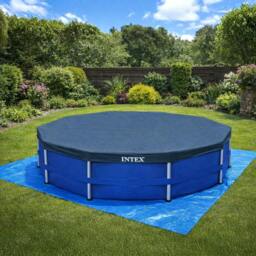 Rackhams 12 ft Pool Cover and 15.5 ft Ground Cloth – Protective Pool Cover with Heavy-Duty Base Mat - thumbnail 3