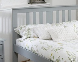 Rackhams Kingston Grey Pine Bed Frame Slatted Headboard Low Foot End 4 Sizes - Grey - 5FT - thumbnail 3
