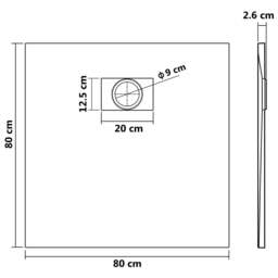 Rackhams Shower Base Tray SMC White 80x80 cm - thumbnail 6