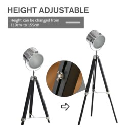 Rackhams Industrial Style Adjustable Tripod Floor Lamp, Searchlight - thumbnail 4