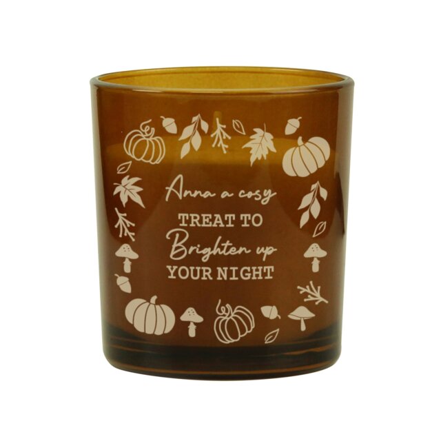 Rackhams Personalised Pumpkins Amber Glass Candle - image 1