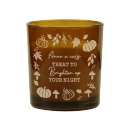 Rackhams Personalised Pumpkins Amber Glass Candle - thumbnail 1