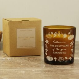 Rackhams Personalised Pumpkins Amber Glass Candle - thumbnail 6