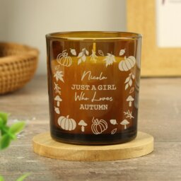 Rackhams Personalised Pumpkins Amber Glass Candle - thumbnail 5
