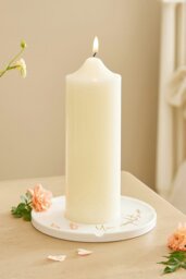 Rackhams 2Pcs White Unscented Cylindrical Candles with  Conical Heads - White - thumbnail 2
