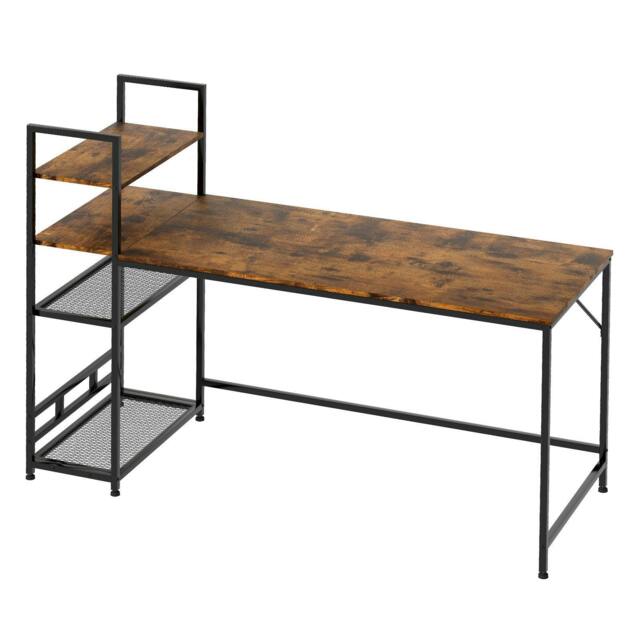 Rackhams Computer Desk Study Table Home Office Workstation with 4-Tier Shelf 160CM - image 1