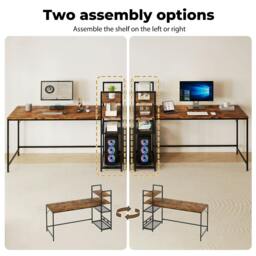 Rackhams Computer Desk Study Table Home Office Workstation with 4-Tier Shelf 160CM - thumbnail 5