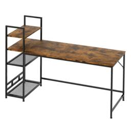 Rackhams Computer Desk Study Table Home Office Workstation with 4-Tier Shelf 160CM - thumbnail 1
