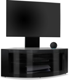 "Rackhams PANGEA Gloss Black Beam-Thru Curved True-Corner 32""-50"" TV Cabinet with Mounting Arm" - thumbnail 3