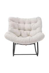 Rackhams Fleece Fabri Modern Rocking Chair with Cushion - Orange - thumbnail 3