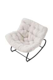 Rackhams Fleece Fabri Modern Rocking Chair with Cushion - Orange - thumbnail 4